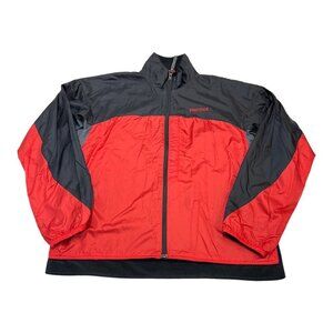 Marmot Jacket Womens L Nylon Lightweight Fleece Lined Full Zip Black Red Outdoor